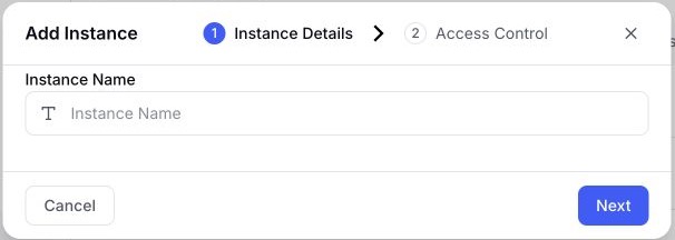 EventHex Add Instance dialog with the instance name field on the instance details step