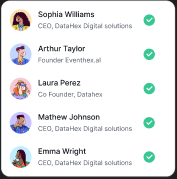 EventHex attendee check-in list for event-day arrival