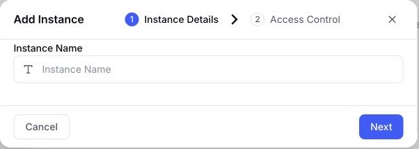 EventHex Add Instance dialog with the instance name field on the instance details step