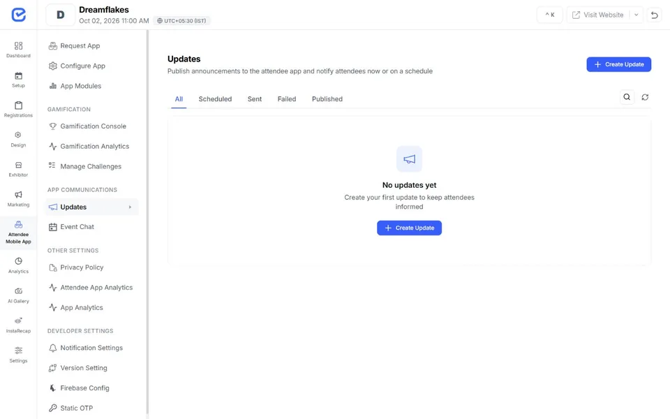 EventHex attendee app updates workspace with publishing controls