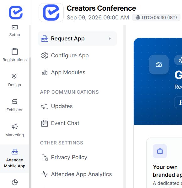 EventHex mobile app experience for Multi-day events