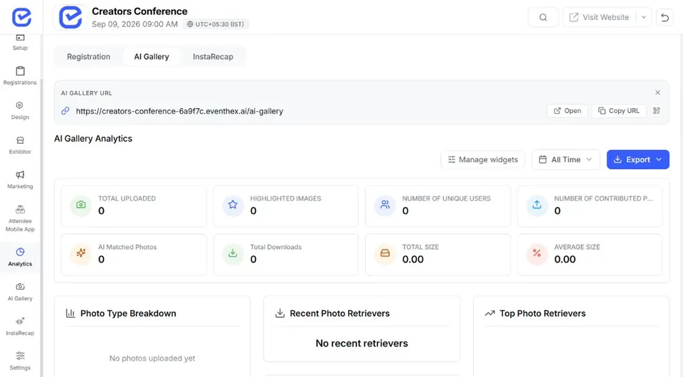EventHex media event analytics used by event leadership to review participation signals